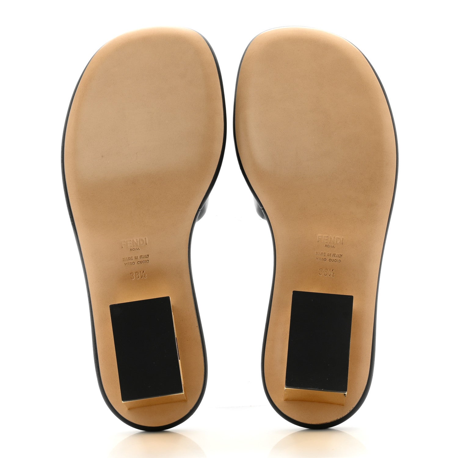 Fendi Nappa Baguette 60mm Slide Sandals 38.5 Black 5 of 8