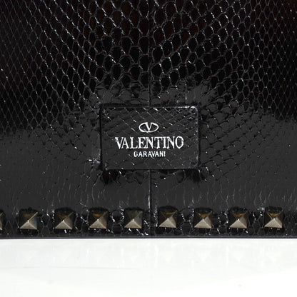Valentino Garavani Python Mini Rockstud Frame Bag Black 8 of 8