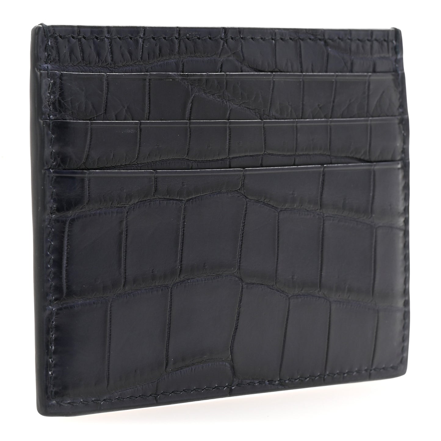 Crocodile Card Holder Navy Blue