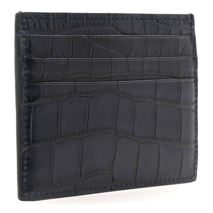 Bottega Veneta Crocodile Card Holder Navy Blue 3 of 8