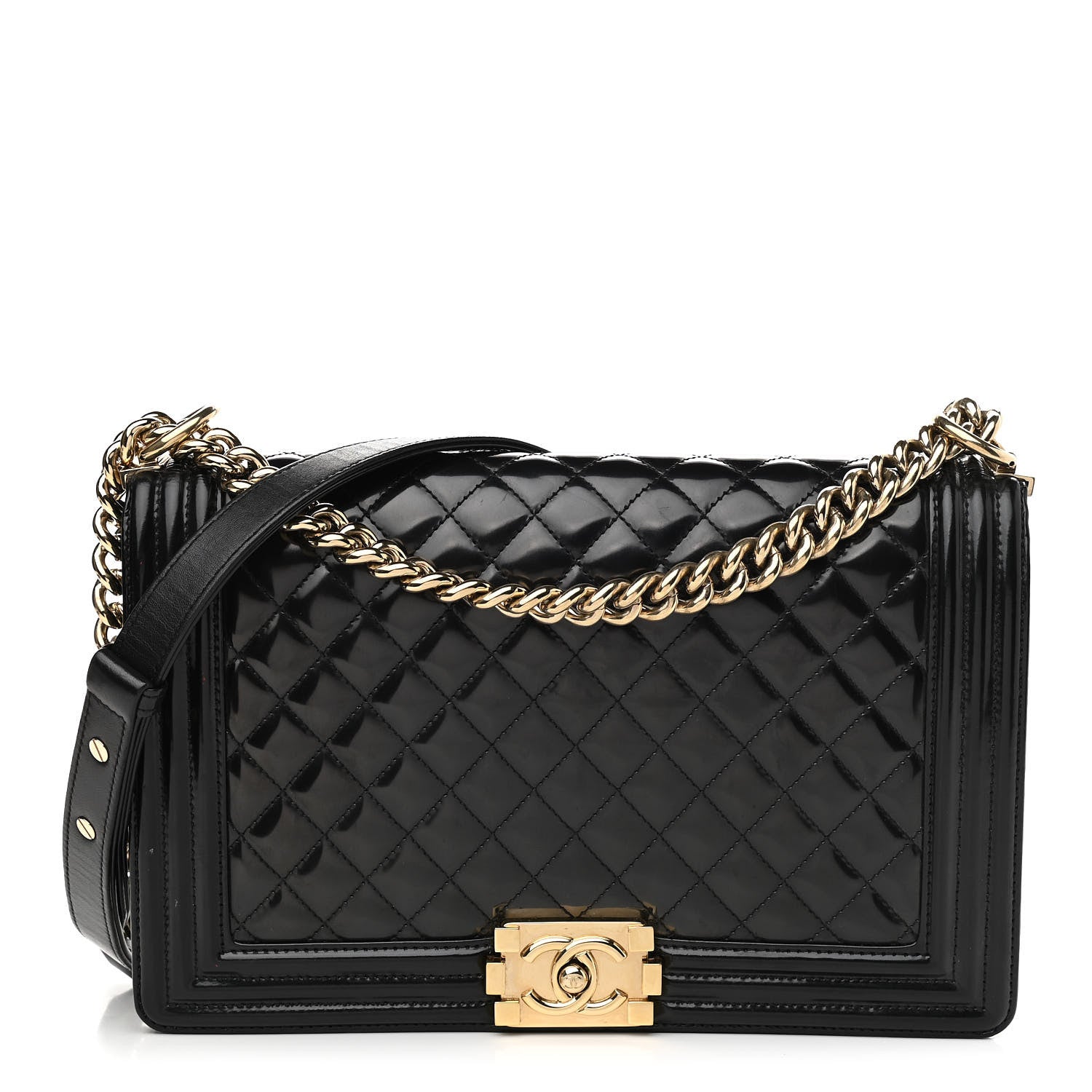 Chanel Iridescent Glazed Calfskin Quilted New Medium Boy Flap Black 1 of 13
