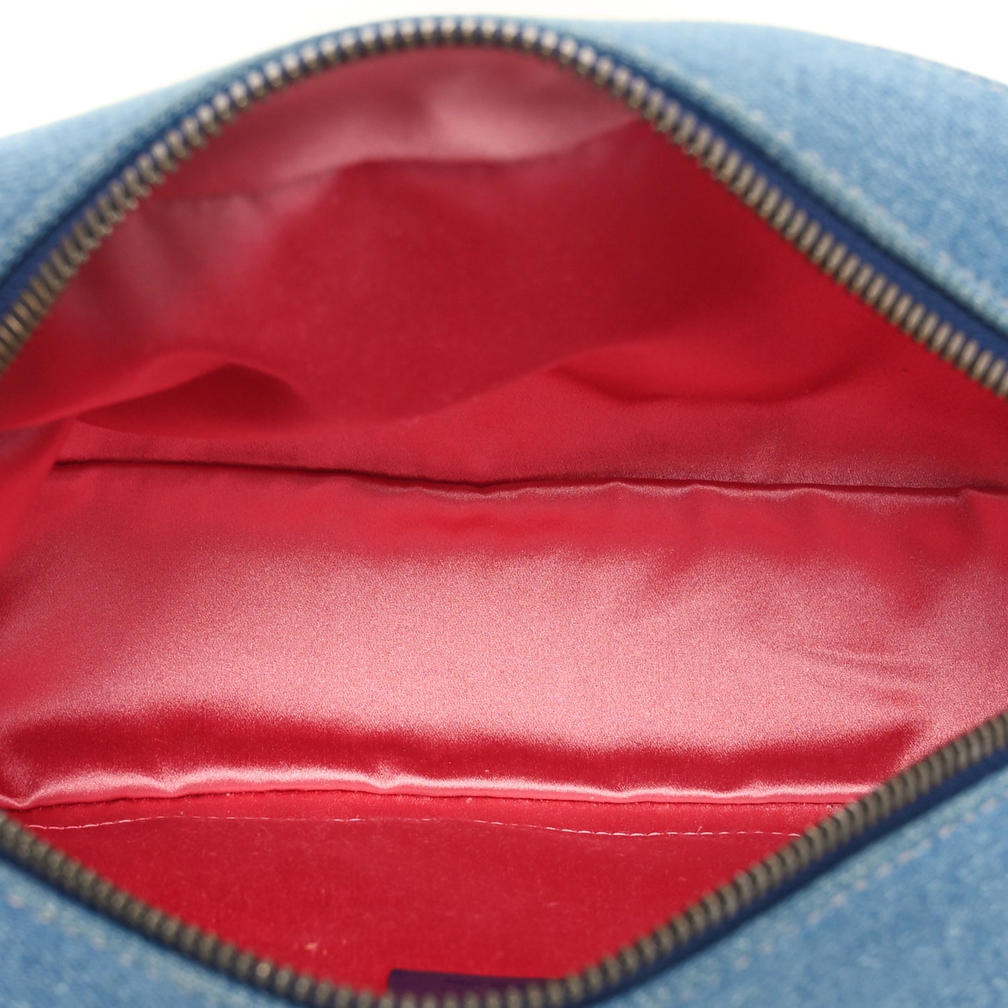 Denim Matelasse Pearl Studded Small GG Marmont Chain Shoulder Bag Blue