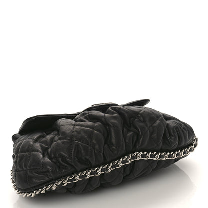 Chanel Washed Lambskin Quilted Medium Chain Around Messenger Black 4 of 9