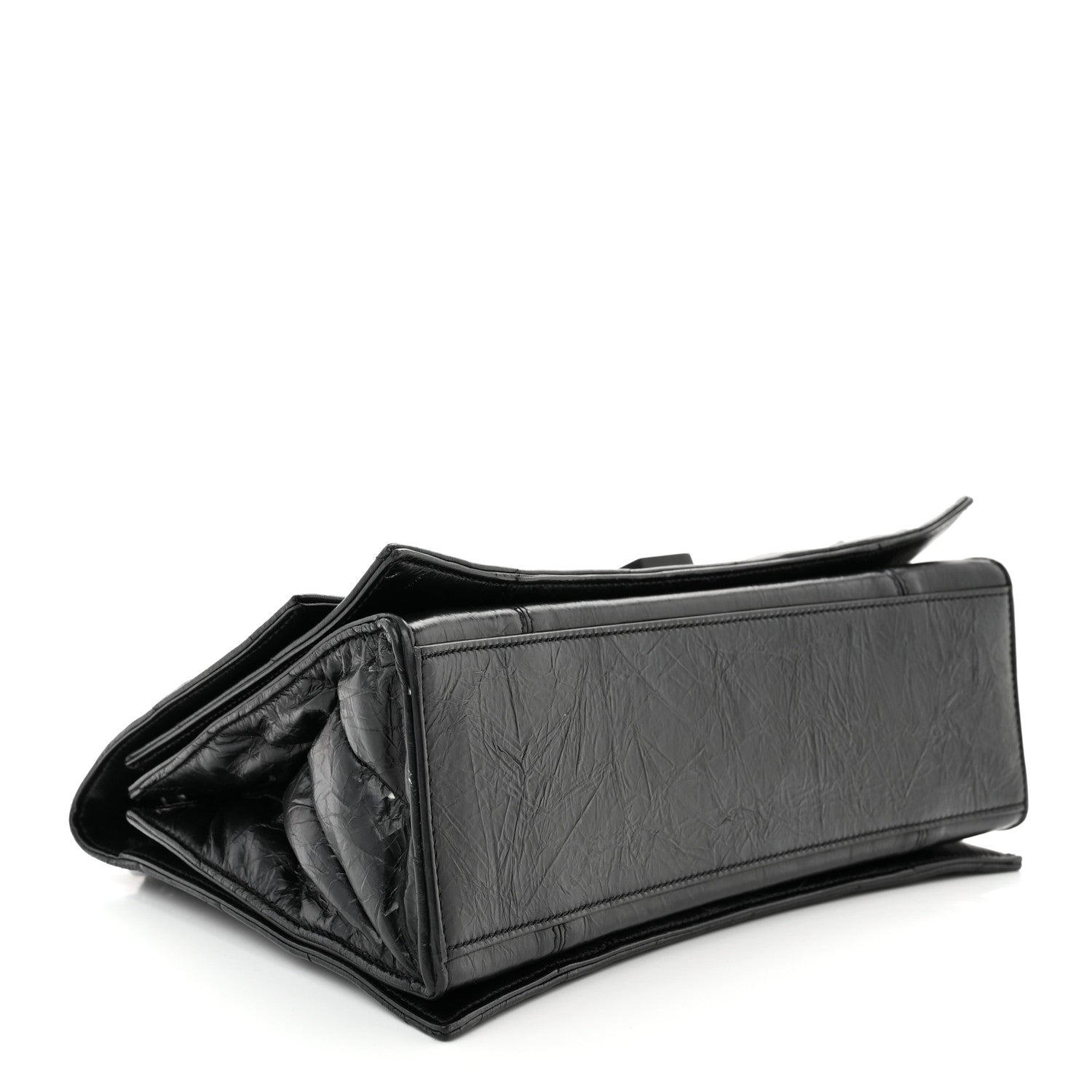 Balenciaga Crushed Calfskin Quilted Matte Black Hardware Medium Crush Chain Bag Black 4 of 10
