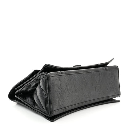Balenciaga Crushed Calfskin Quilted Matte Black Hardware Medium Crush Chain Bag Black 4 of 10