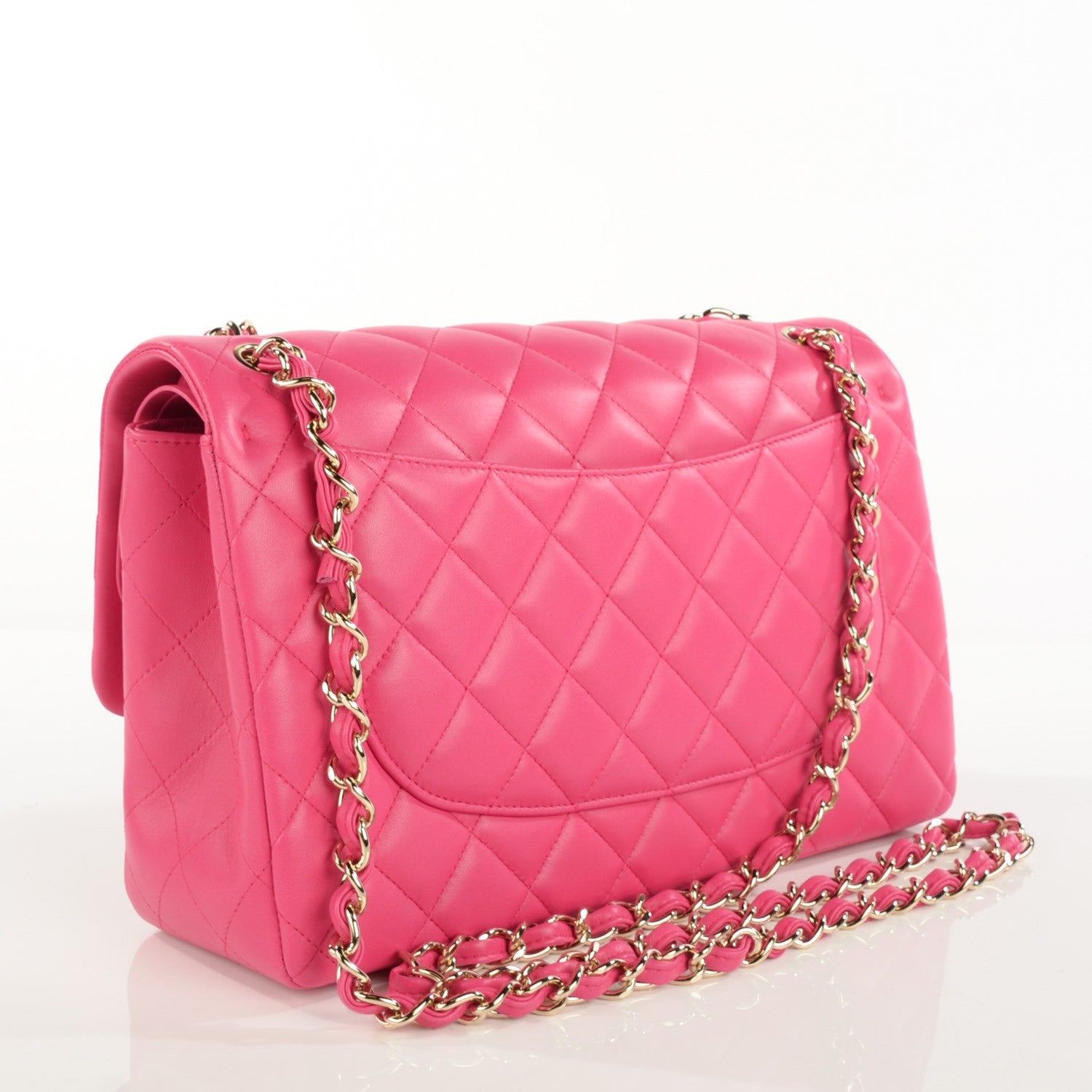 Chanel Lambskin Quilted Jumbo Double Flap Fuchsia 3 of 9