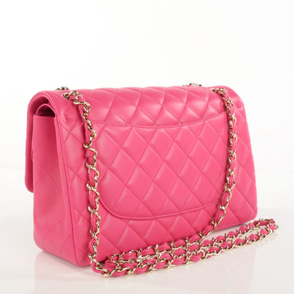 Chanel Lambskin Quilted Jumbo Double Flap Fuchsia 3 of 9