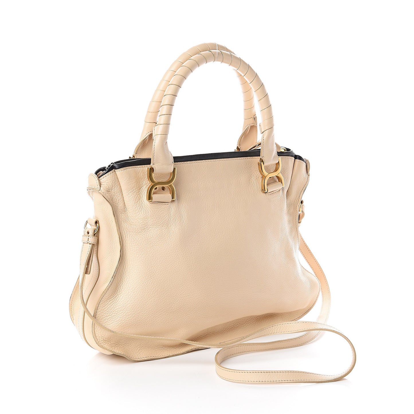 Calfskin Braided Medium Marcie Satchel Nude Pink