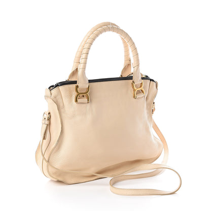 Chloe Calfskin Braided Medium Marcie Satchel Nude Pink 2 of 8