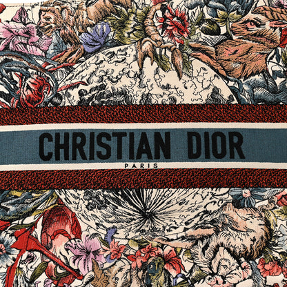 Christian Dior Canvas Embroidered Large Zodiac Book Tote Latte Multicolor 8 of 15