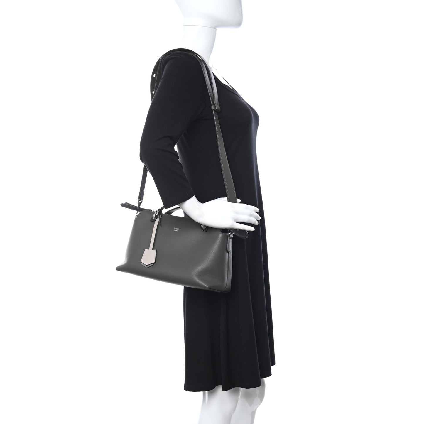 Vitello Dolce 4 Color Medium By The Way Boston Bag Carbone Grigio Polvere Multicolor