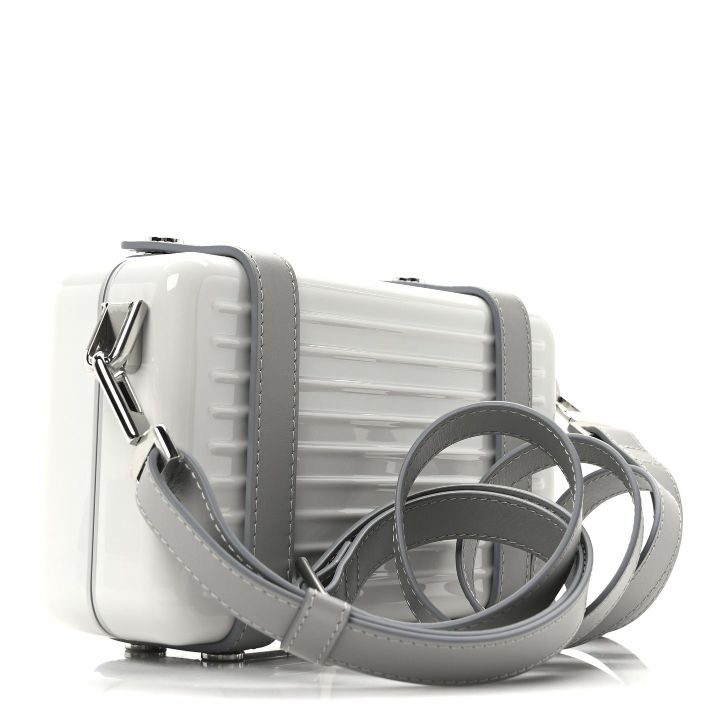 Gloss Polycarbonate Personal Cross-Body Bag White Grey