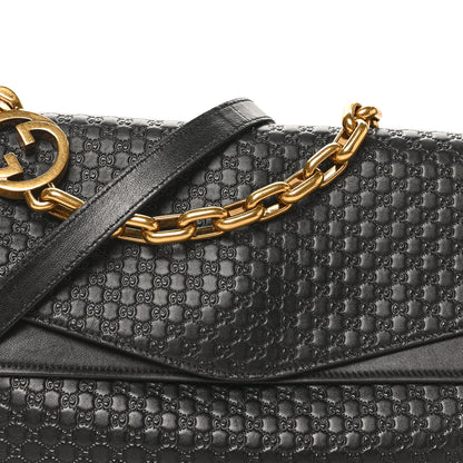 Gucci GG Grainy Calfskin Large Chain Shoulder Bag Black 8 of 10