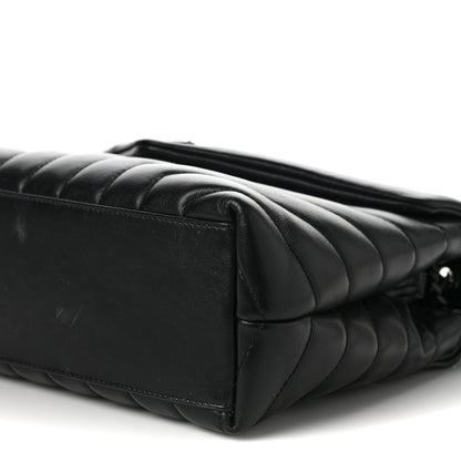 Saint Laurent Calfskin Y Quilted Monogram Monochrome Small Loulou Chain Satchel Black 8 of 14