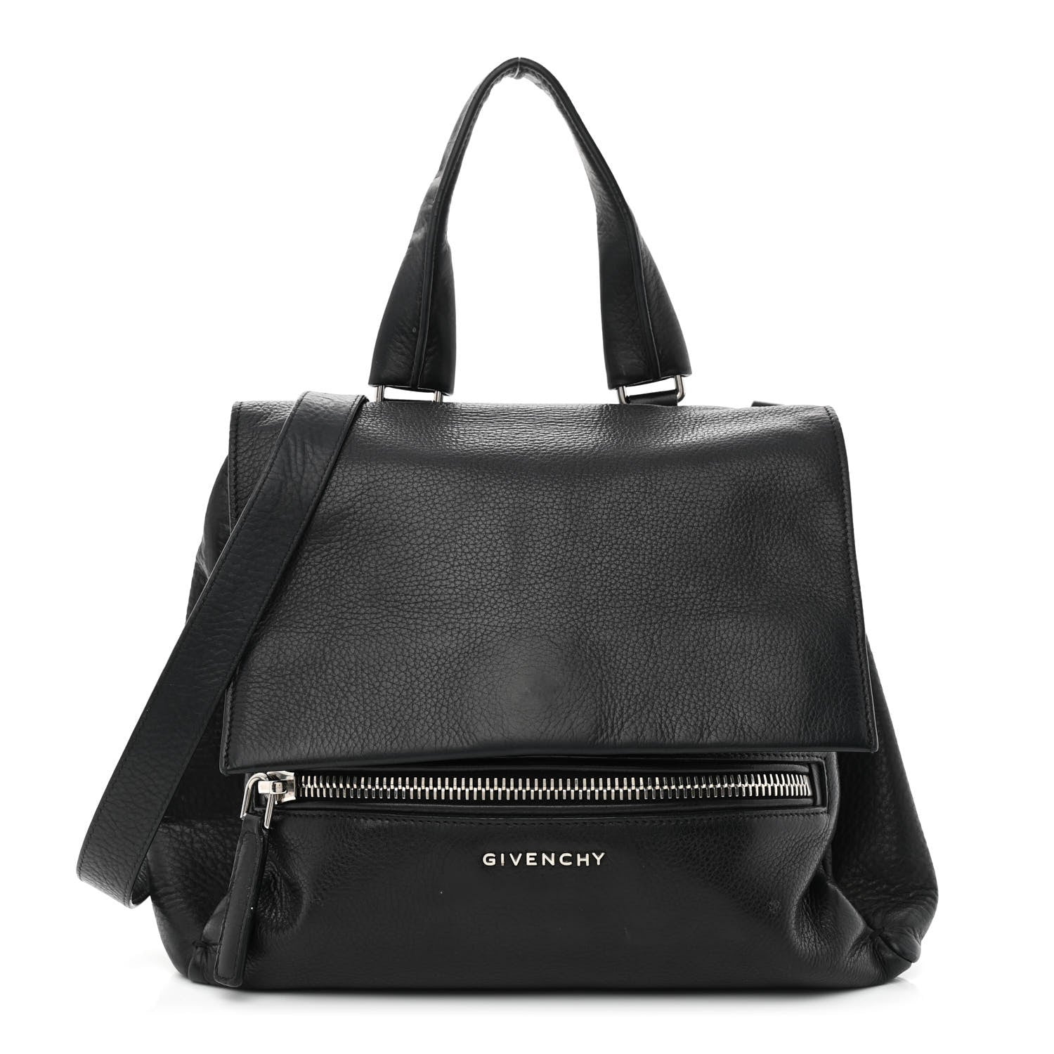Givenchy Pebbled Calfskin Small Pandora Pure Flap Bag Black 1 of 12