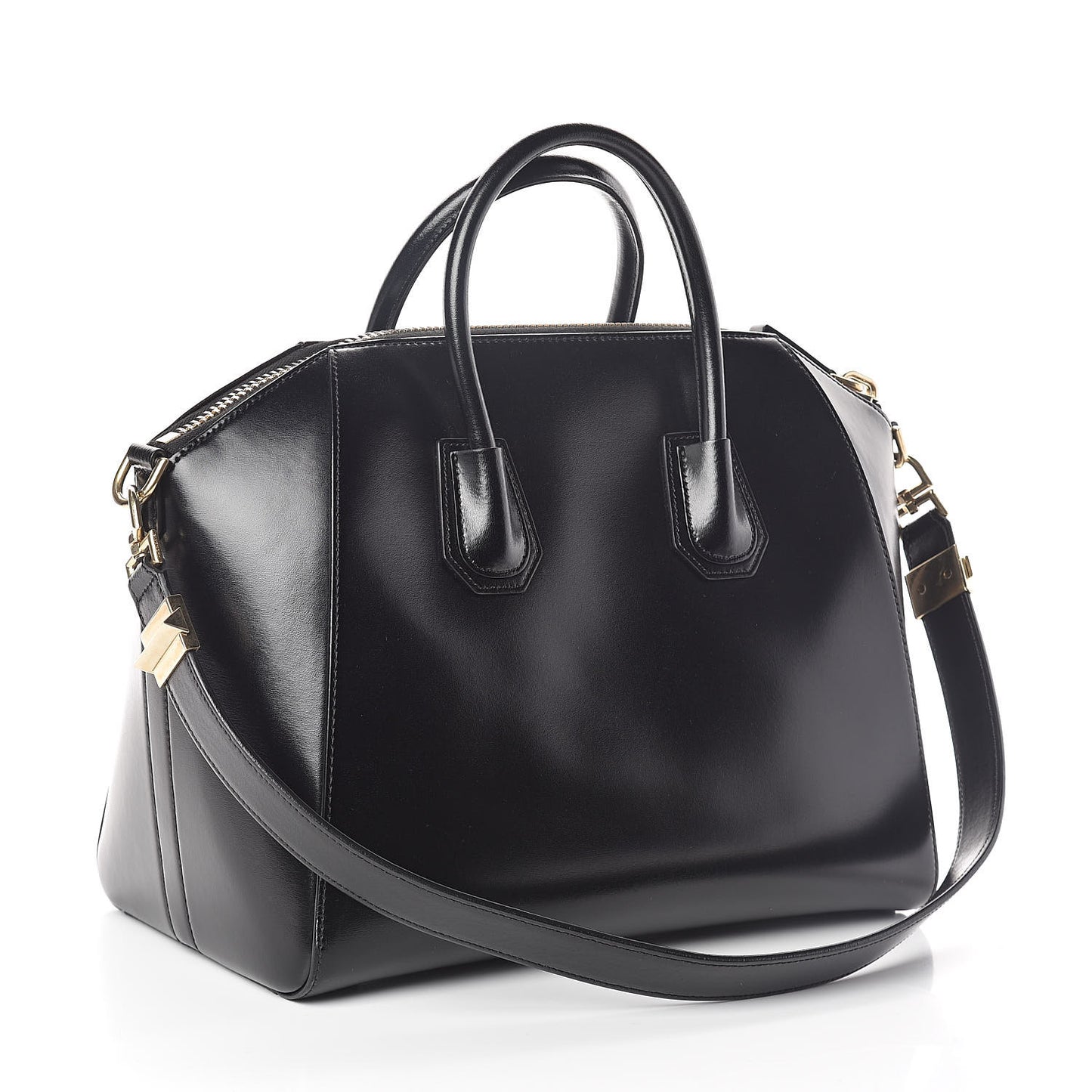 Shiny Lord Calfskin Medium Antigona Black