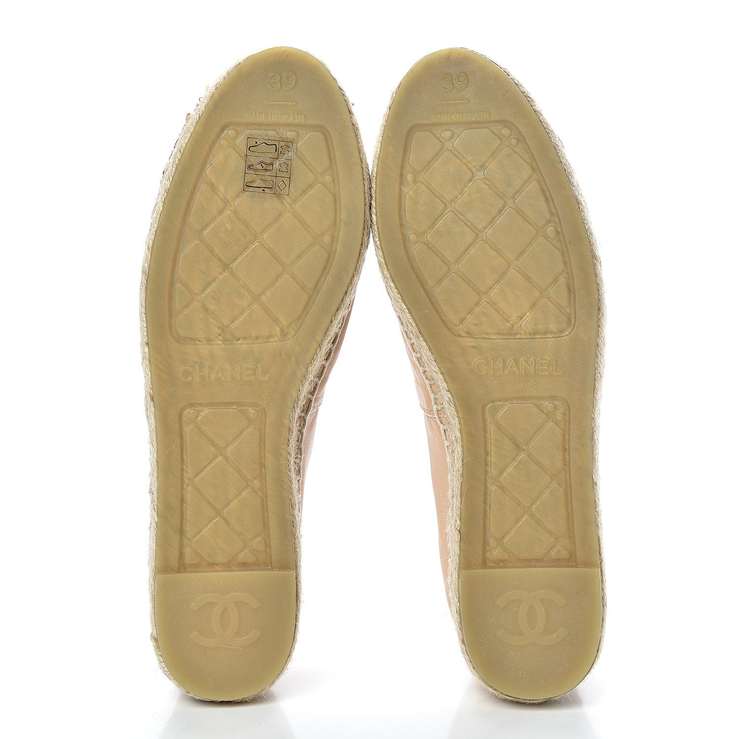 Chanel Lambskin CC Espadrilles 39 Beige Black 5 of 11