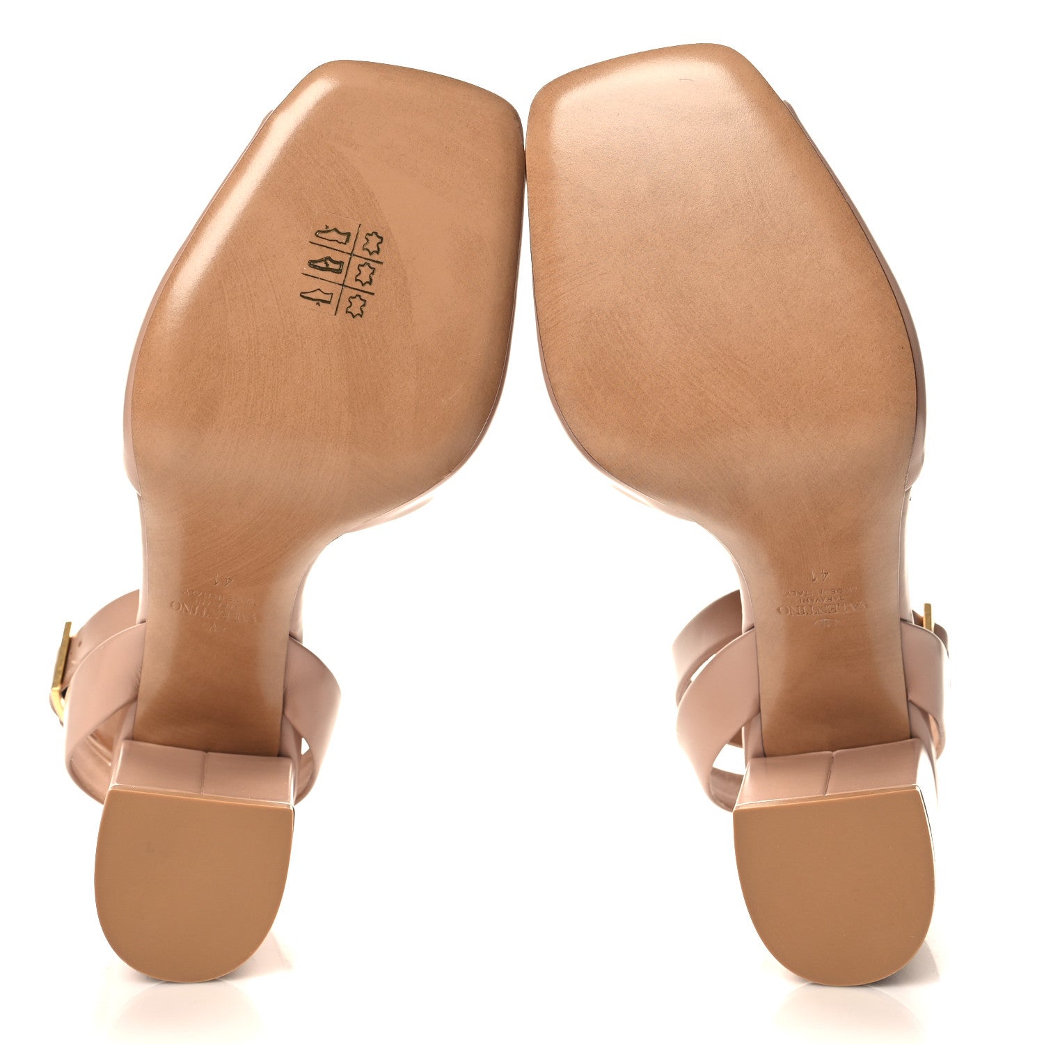Valentino Garavani Calfskin One Stud Ankle Strap 90mm Sandals 41 Poudre 6 of 9