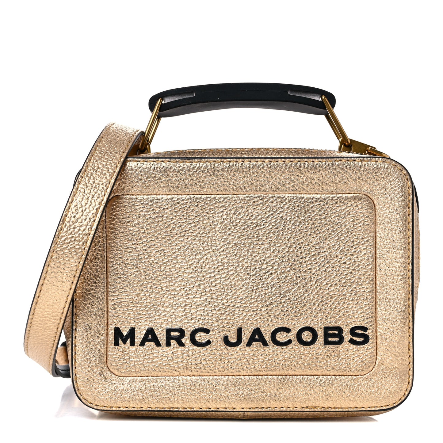 Metallic Calfskin The Box 20 Crossbody Gold