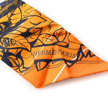 Hermes Silk Jungle Love Rainbow Twilly Orange Encre Vieux Rose 2 of 4
