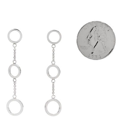 Tiffany Sterling Silver Triple Circle Dangle Earrings 2 of 5