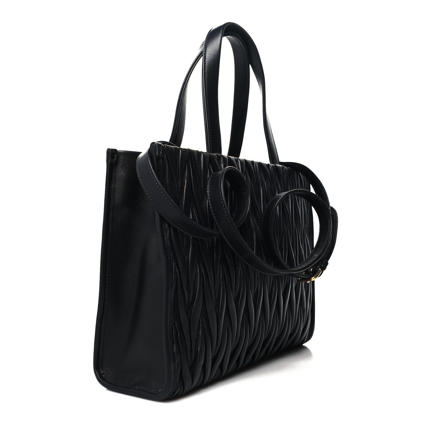 Miu Miu Nappa Matelasse Tote Bag Black 3 of 9