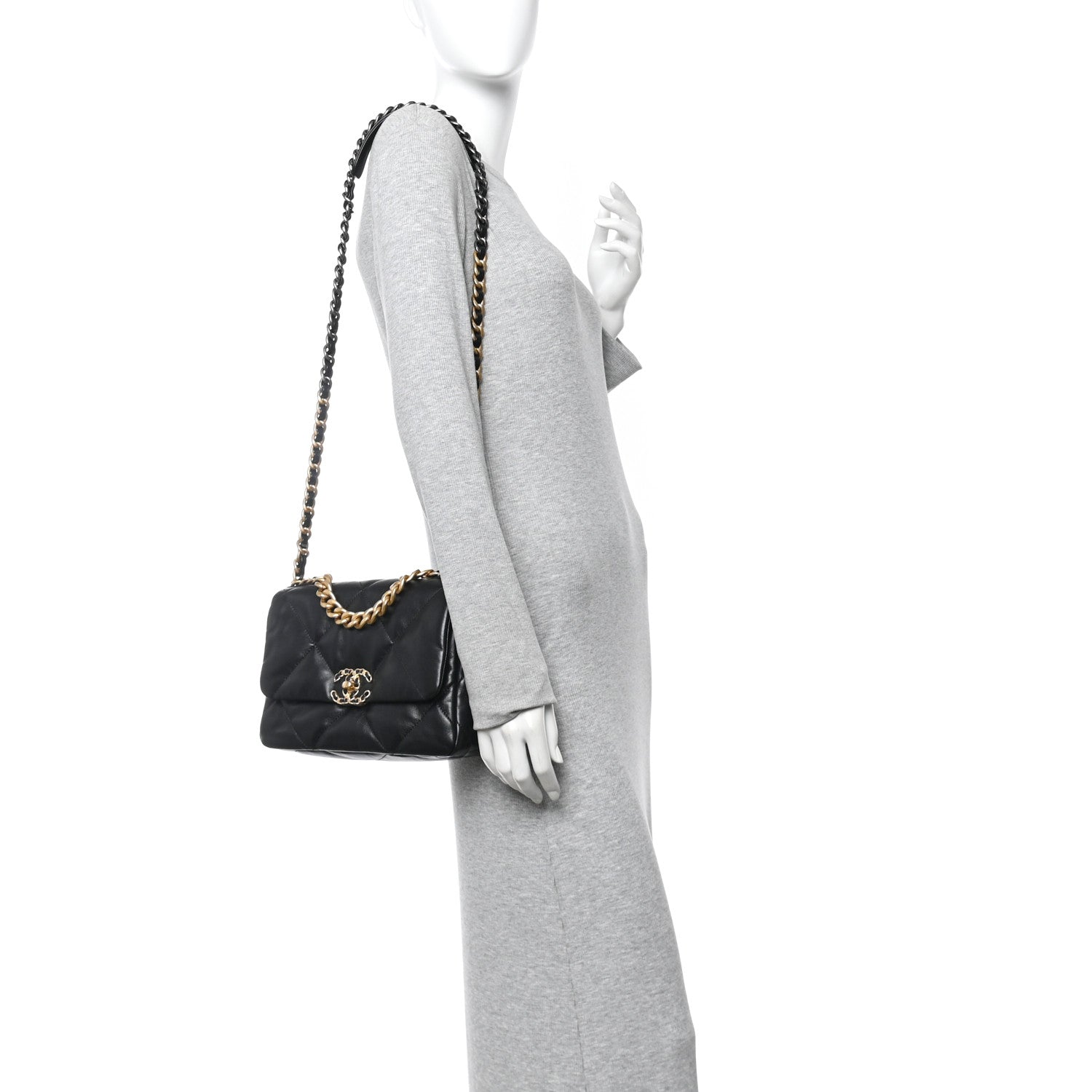 Chanel Lambskin Quilted Medium Chanel 19 Flap Black 2 of 11