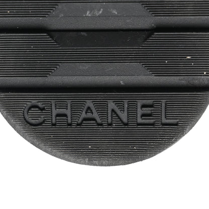 Chanel Shiny Goatskin Calfskin Quilted Lace Up Combat Boots 37 Black 6 of 8