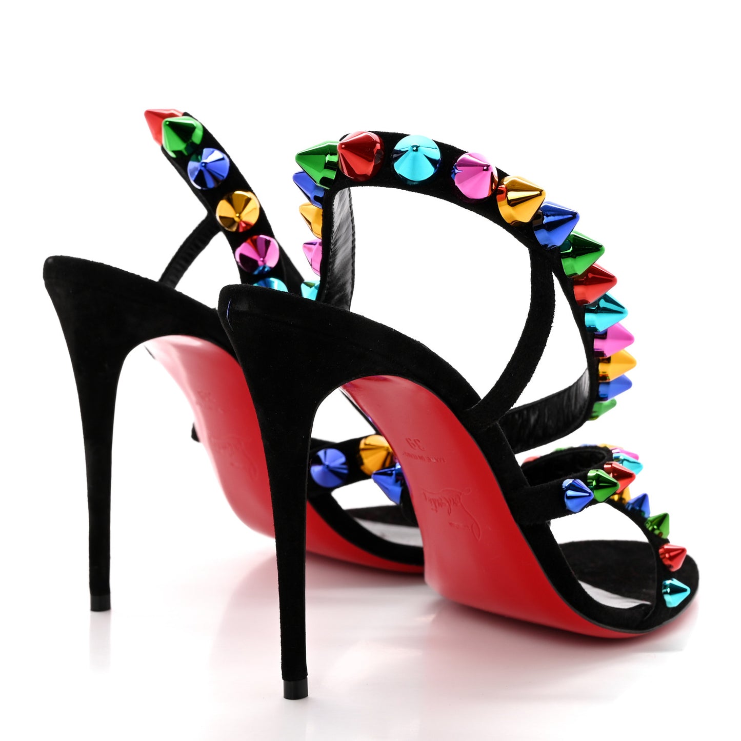 Suede Spikita 100 Sandals 39 Black Multicolor
