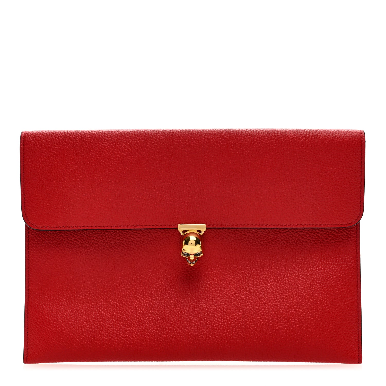 Alexander McQueen Calfskin Skull Clutch Red 1 of 6