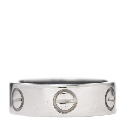 Cartier 18K White Gold 5.5mm LOVE Ring 49 4.75 1 of 4