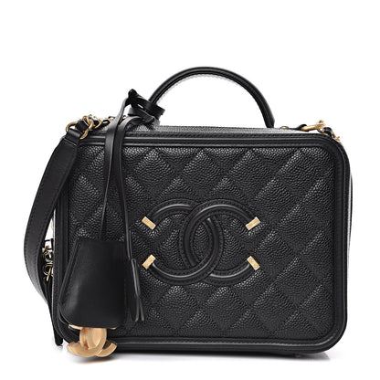 Chanel Caviar Quilted Medium CC Filigree Vanity Case Black 1 of 10