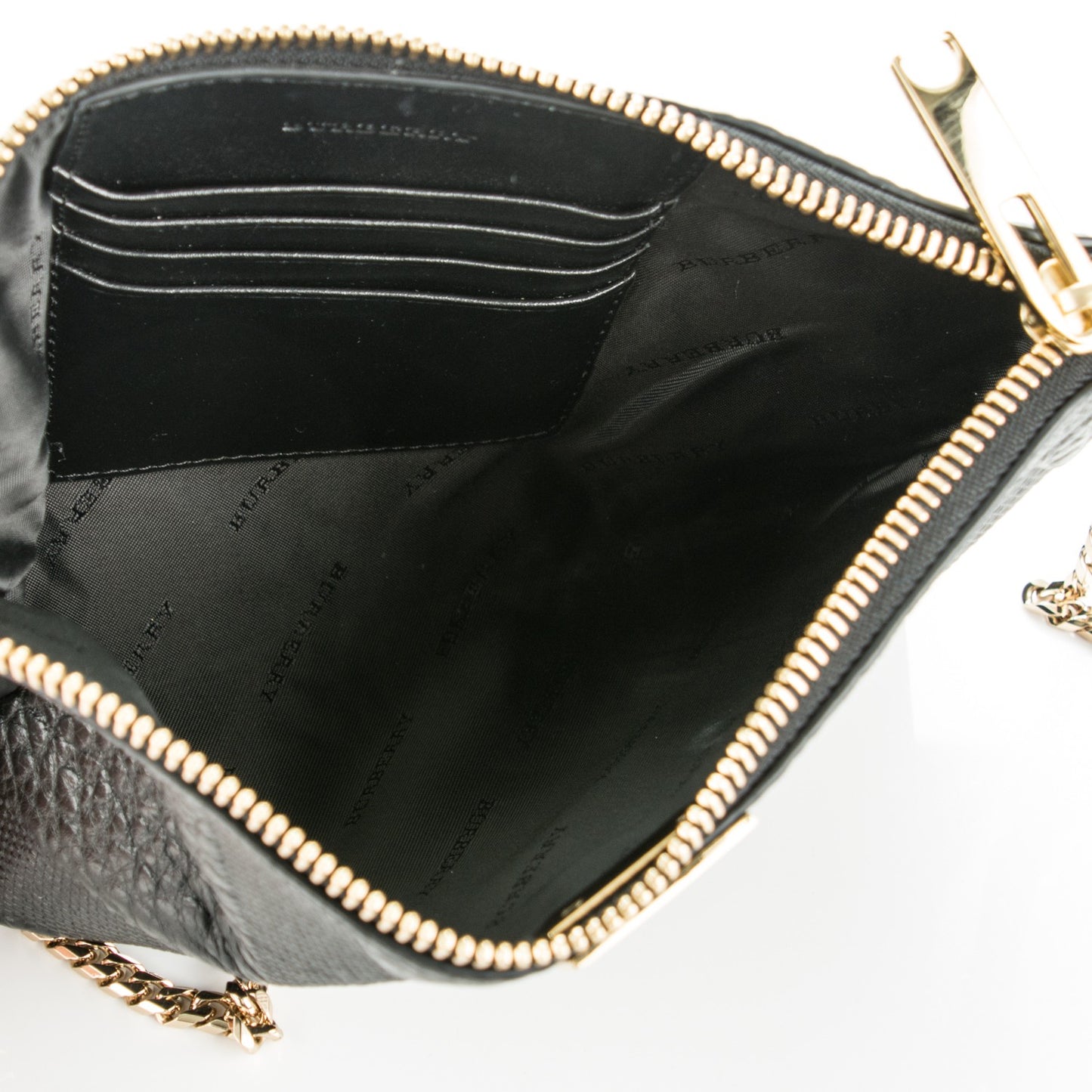 Signature Grain Calfskin Check Embossed Peyton Crossbody Clutch Bag Black