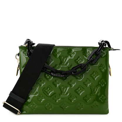 Louis Vuitton Patent Embossed Monogram Coussin PM Green Black 1 of 9