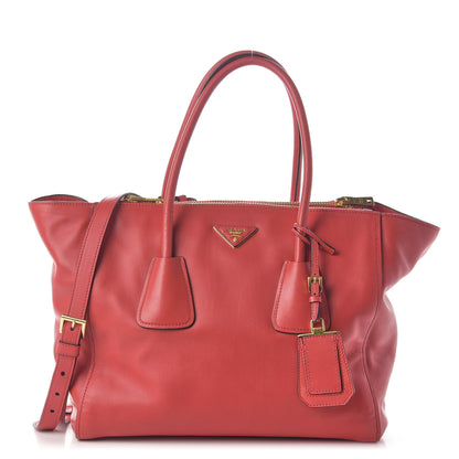 Prada Vitello Soft Twin Pocket Tote Lacca 1 of 10