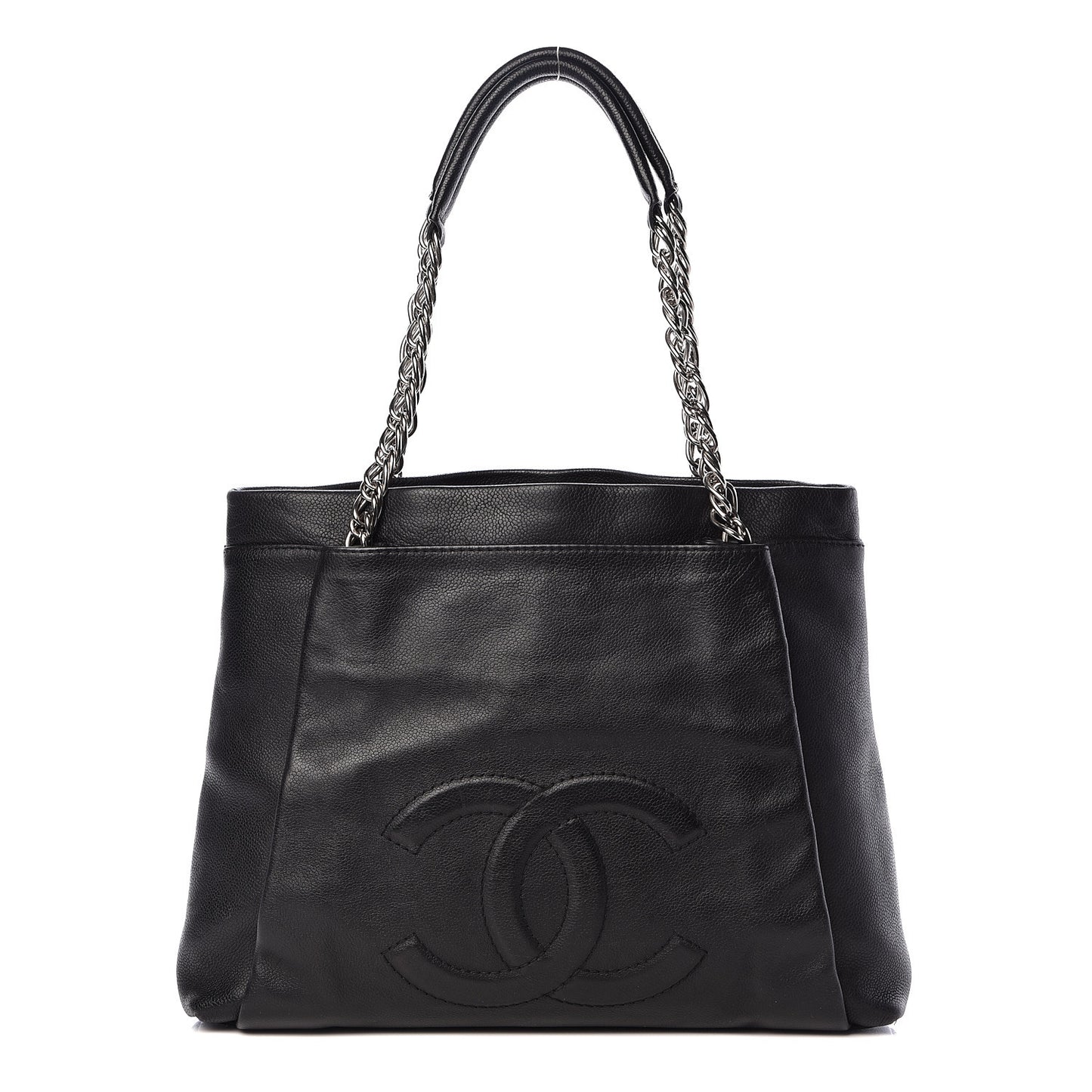 Caviar Large CC Tuck Tote Black