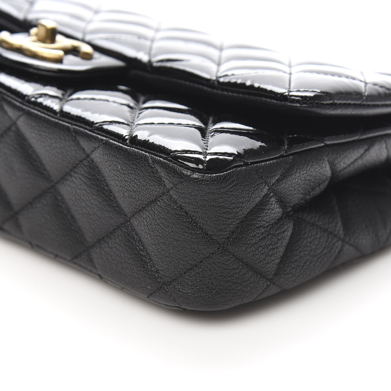 Chanel Patent Goatskin Quilted Medium CC Eyelet Flap Black 9 of 11