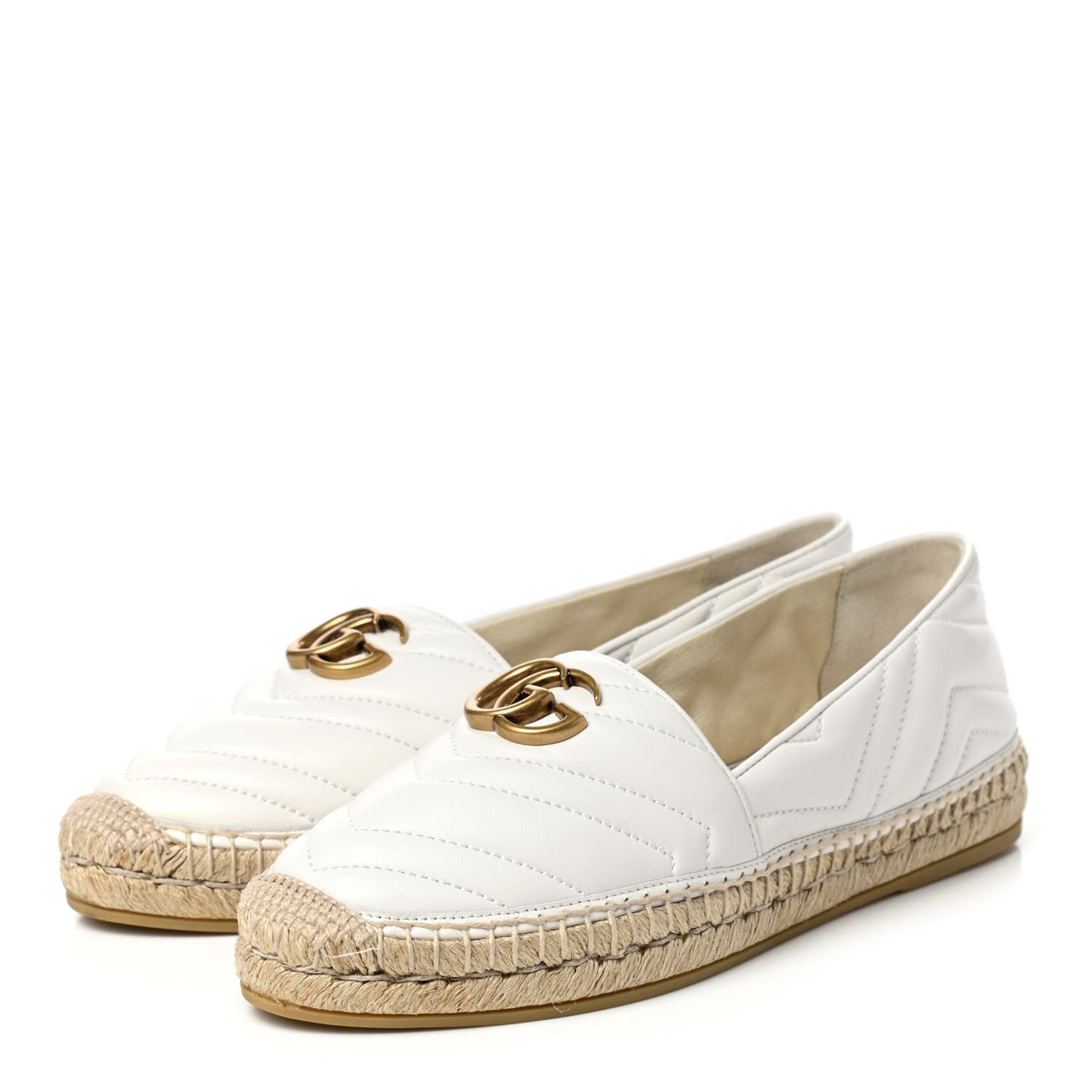 Nappa Matelasse GG Marmont Espadrilles 40 Great White