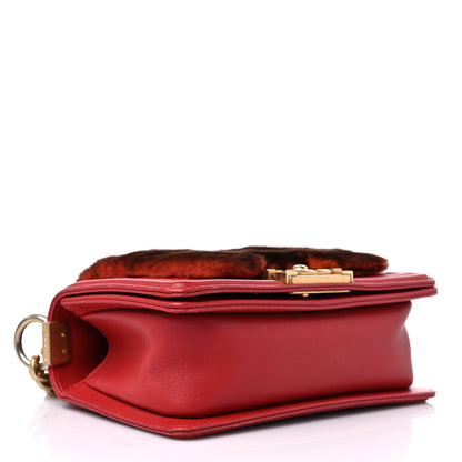 Chanel Orylag Rabbit Fur Calfskin Small Boy Flap Red 4 of 19