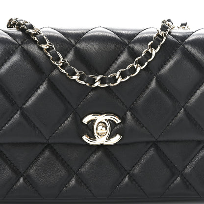 Chanel Lambskin Quilted Rectangular Phone Holder Clutch With Chain Black 8 of 11