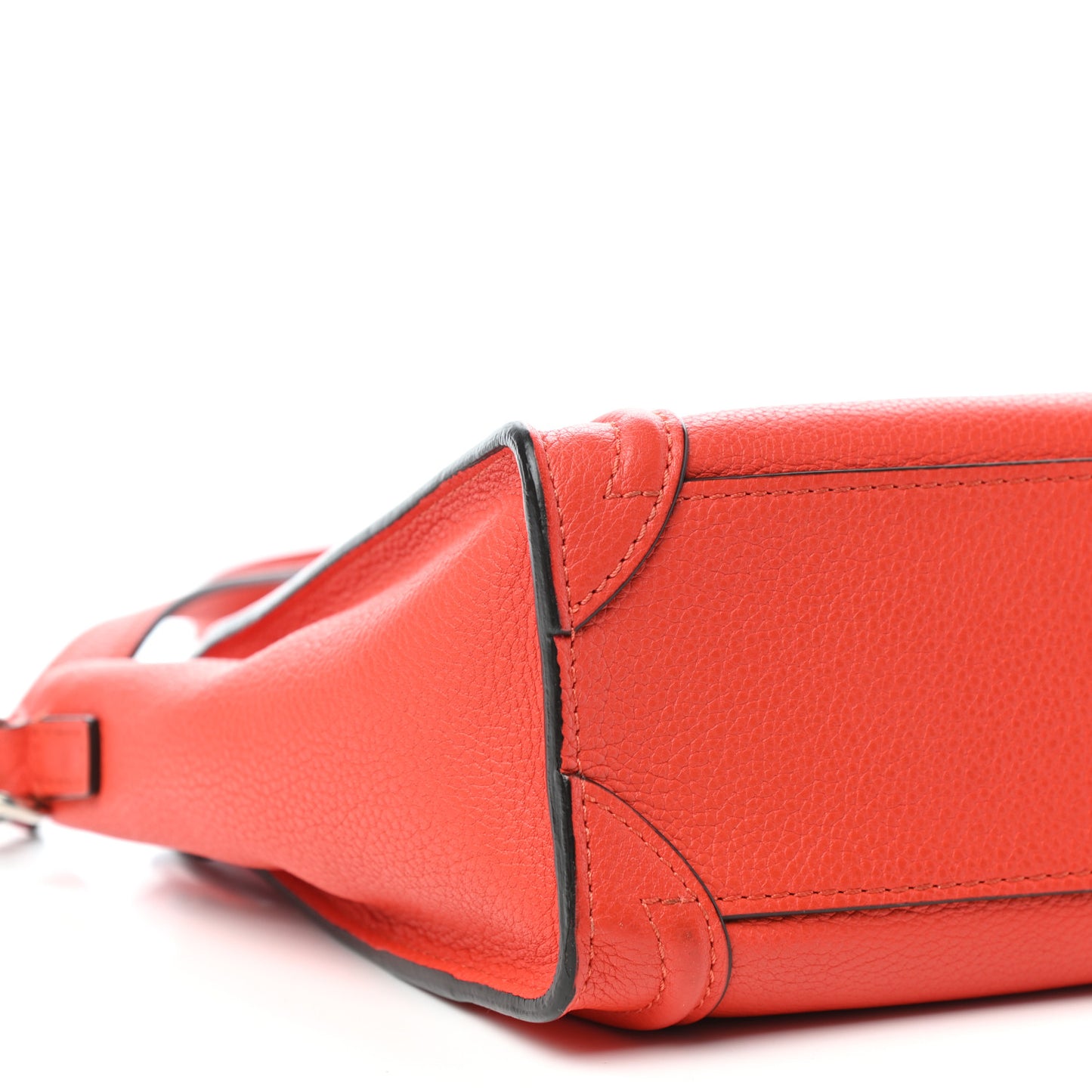 Drummed Calfskin Nano Luggage Coquelicot