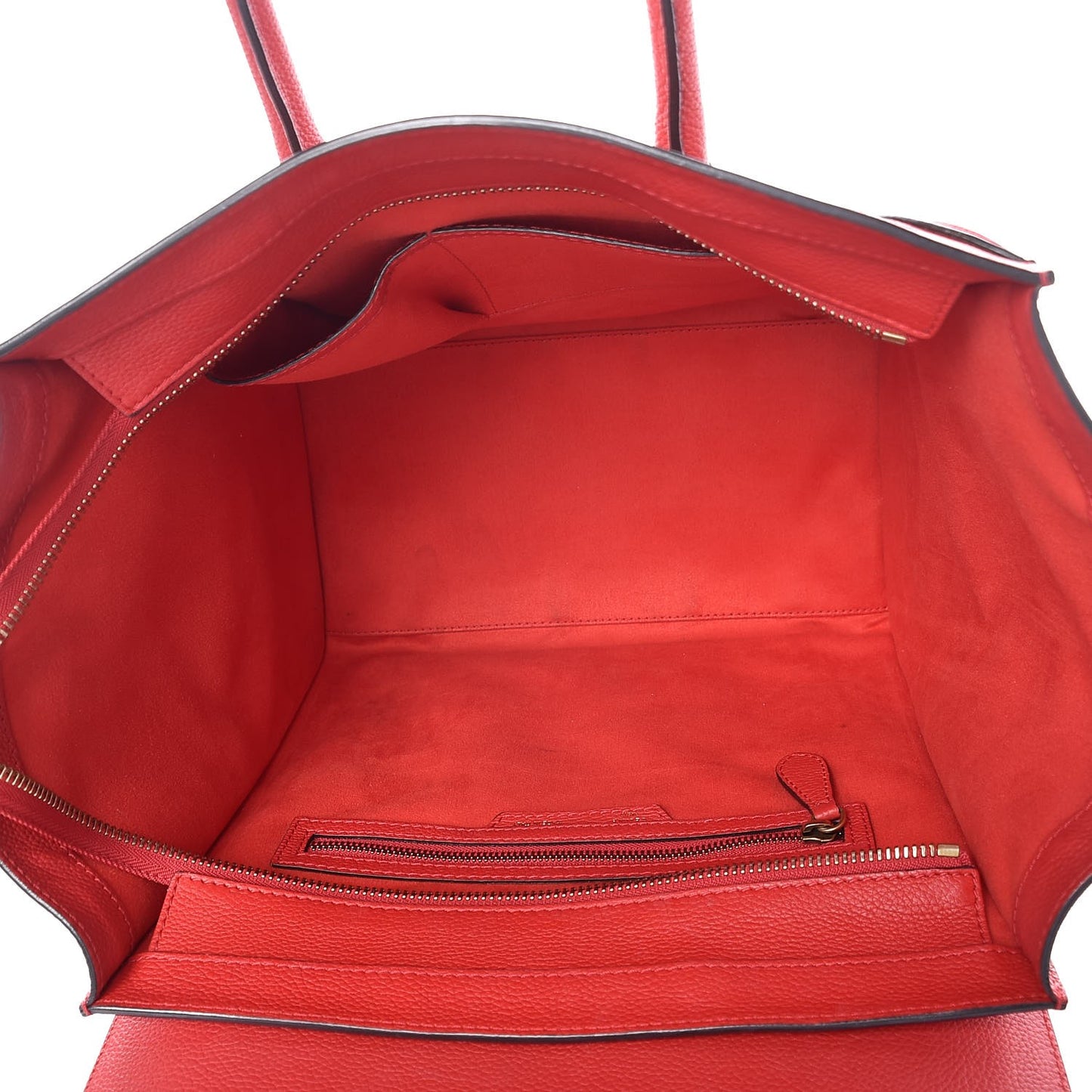 Drummed Calfskin Mini Luggage Coquelicot