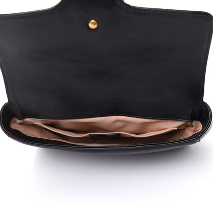 Gucci Calfskin Matelasse Pearly GG Marmont Chain Belt Bag Black 5 of 11
