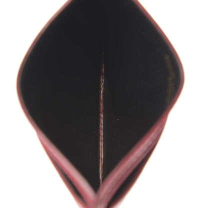 Saint Laurent Grain De Poudre Matelasse Chevron Monogram Credit Card Case New Red 5 of 10