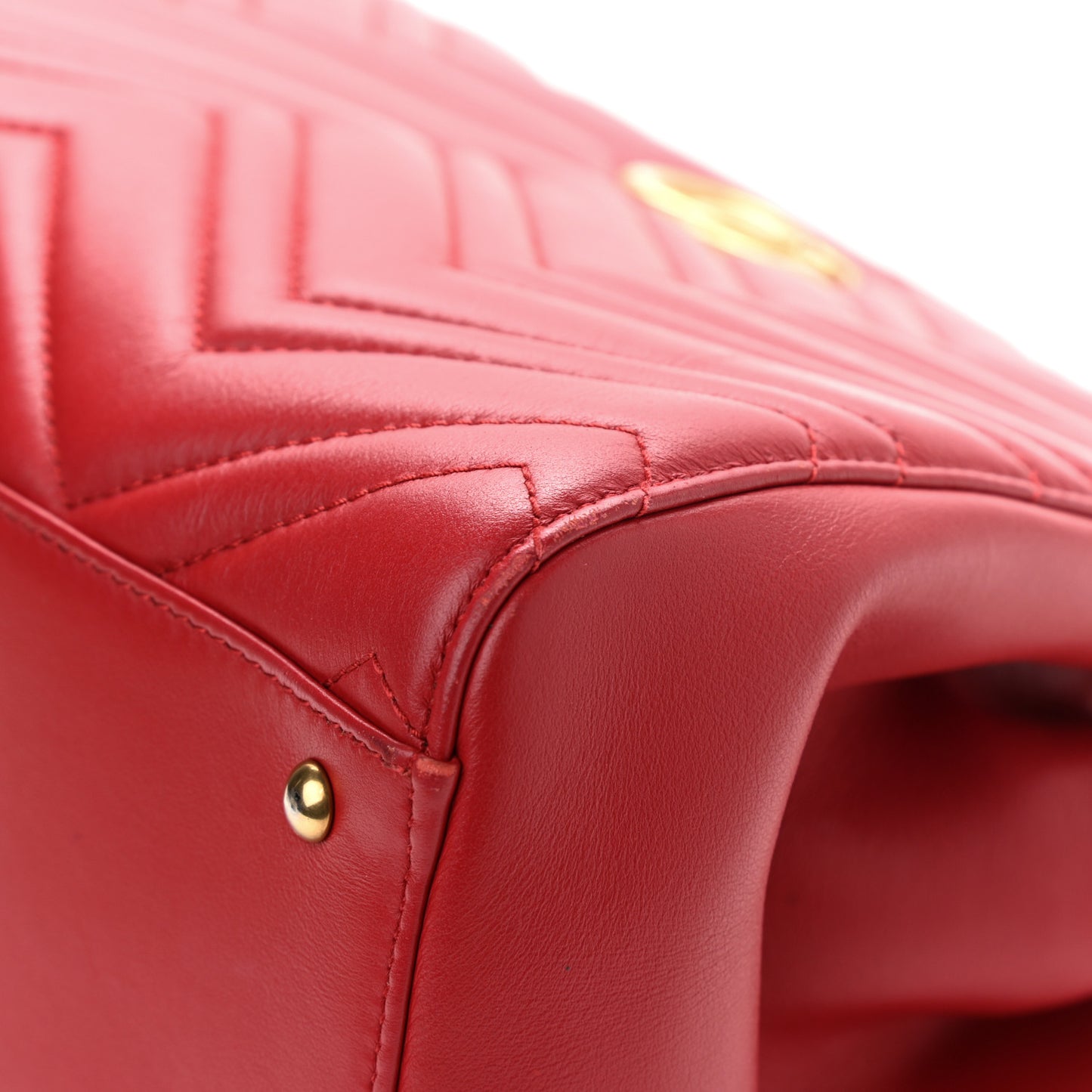 Calfskin Matelasse Small GG Marmont Tote Hibiscus Red