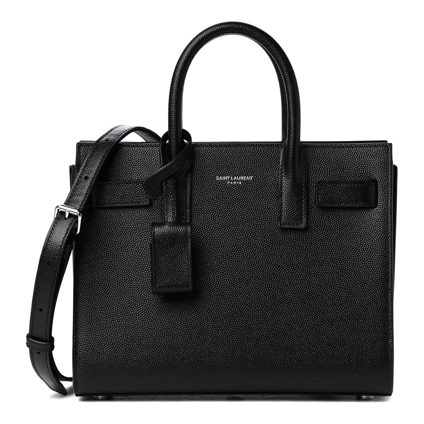 Grained Calfskin Nano Sac De Jour Black