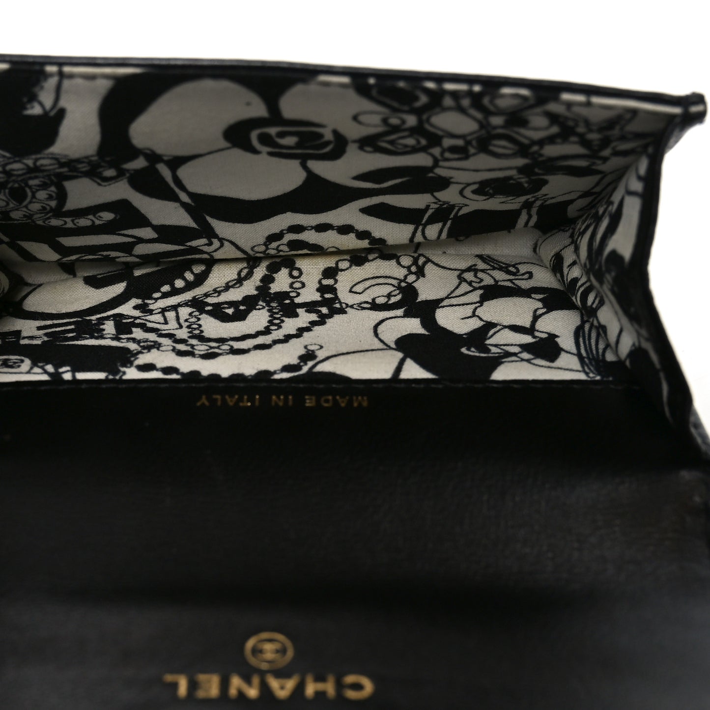 Lambskin Quilted Flap Card Holder Black