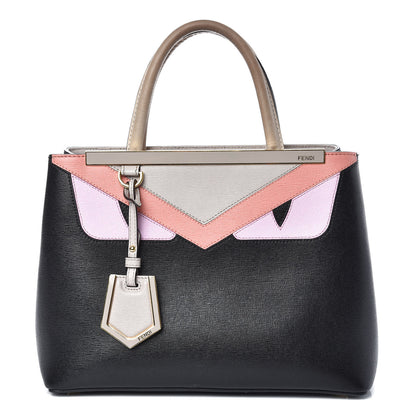 Fendi Vitello Elite Monster Petite 2Jours Tote Multicolor Black Grigio Polvere Multicolor 1 of 15