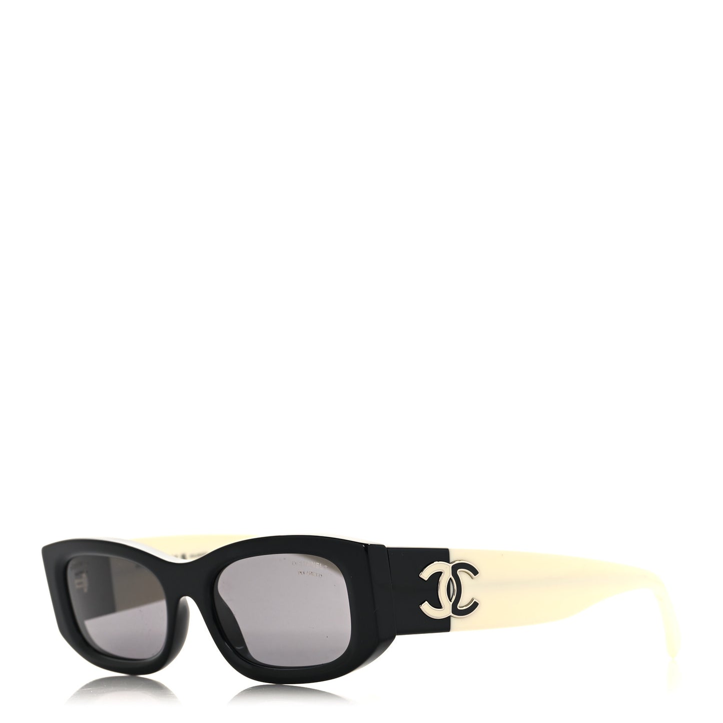 Acetate Rectangle Sunglasses 5525 Black White