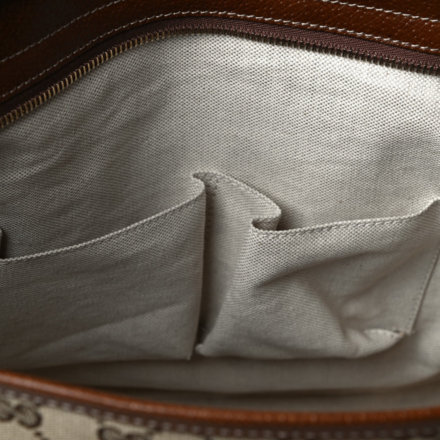 Monogram Medium Bree Zippered Tote Beige Tabacco